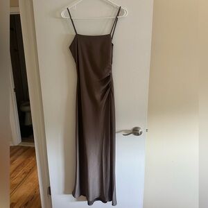 House of Harlow Satin Ruched Wedding Guest Dress